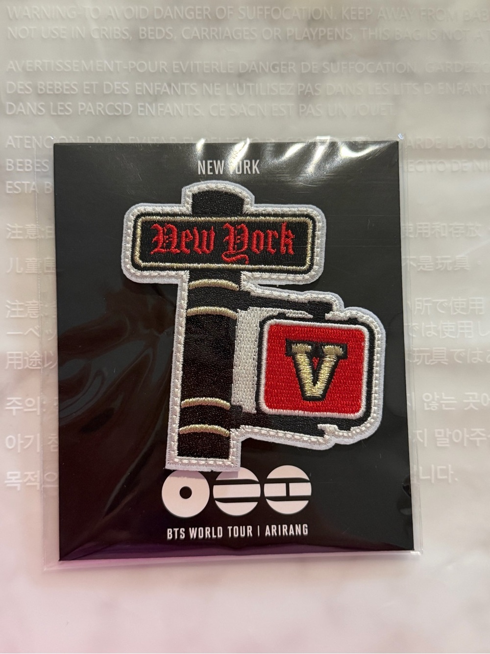BTS V Arirang New York City-NYC Pop Up Patch brand new